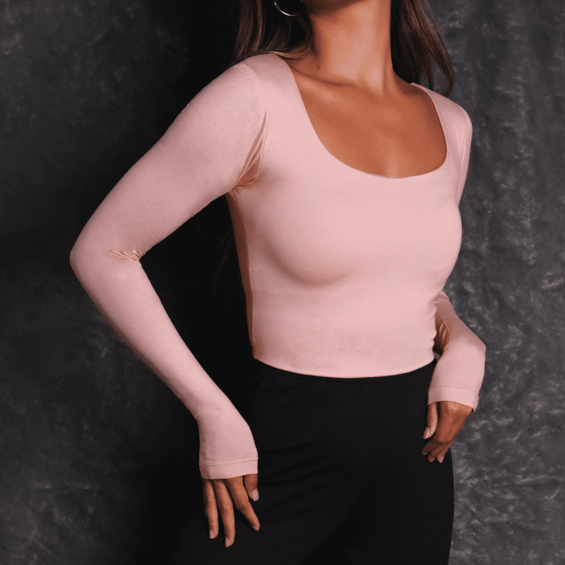 Angled Crop Cotton | Pink